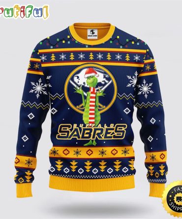 Nhl Buffalo Sabres Ugly Sweater Funny Grinch Ugly Christmas Sweater
