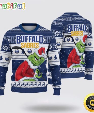 Nhl Buffalo Sabres Ugly Sweater Grinch Christmas Sweater