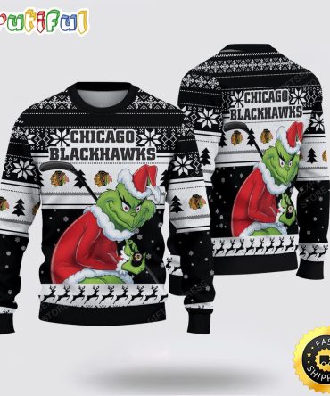 Nhl Chicago Blackhawks Ugly Sweater Grinch Christmas Sweater