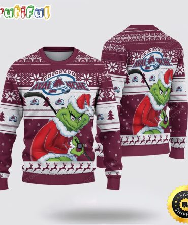 Nhl Colorado Avalanche Ugly Sweater Grinch Christmas Sweater