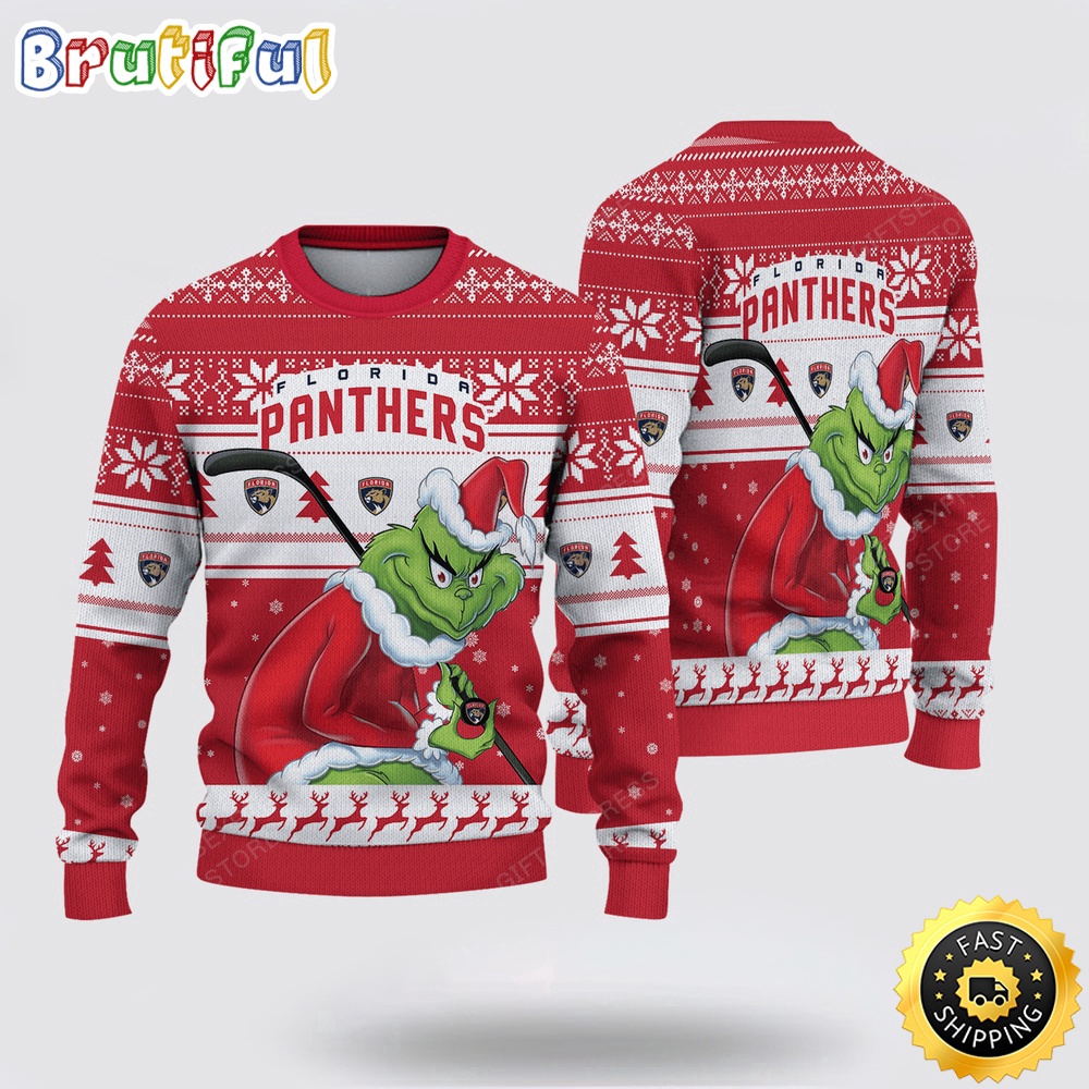 Nhl Florida Panthers Ugly Sweater Grinch Christmas Sweater