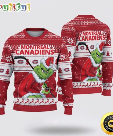 Nhl Montreal Canadiens Ugly Sweater Grinch Christmas Sweater