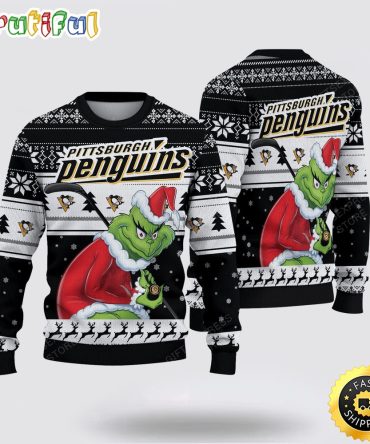 Nhl Pittsburgh Penguins Ugly Sweater Grinch Christmas Sweater