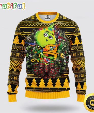 Nhl Pittsburgh Penguins Ugly Sweater Grinch Hug Ugly Christmas Sweater