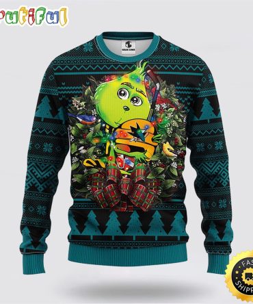 Nhl San Jose Sharks Ugly Sweater Grinch Hug Ugly Christmas Sweater