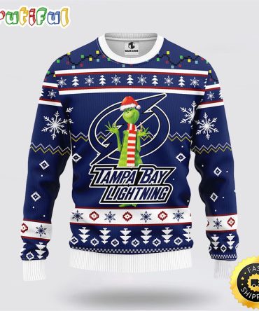 Nhl Tampa Bay Lightning Ugly Sweater Funny Grinch Ugly Christmas Sweater