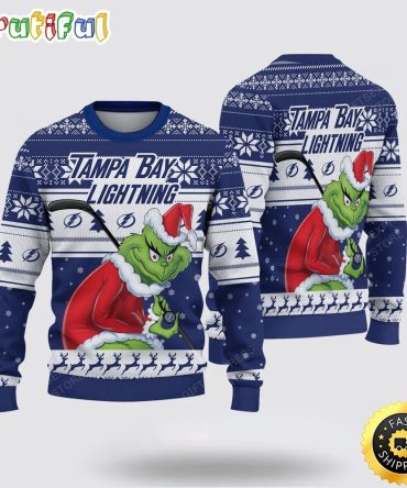 Nhl Tampa Bay Lightning Ugly Sweater Grinch Christmas Sweater