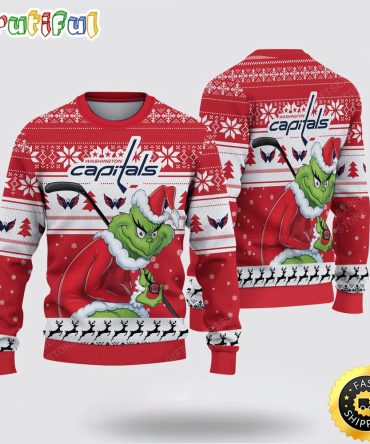 Nhl Washington Capitals Ugly Sweater Grinch Christmas Sweater