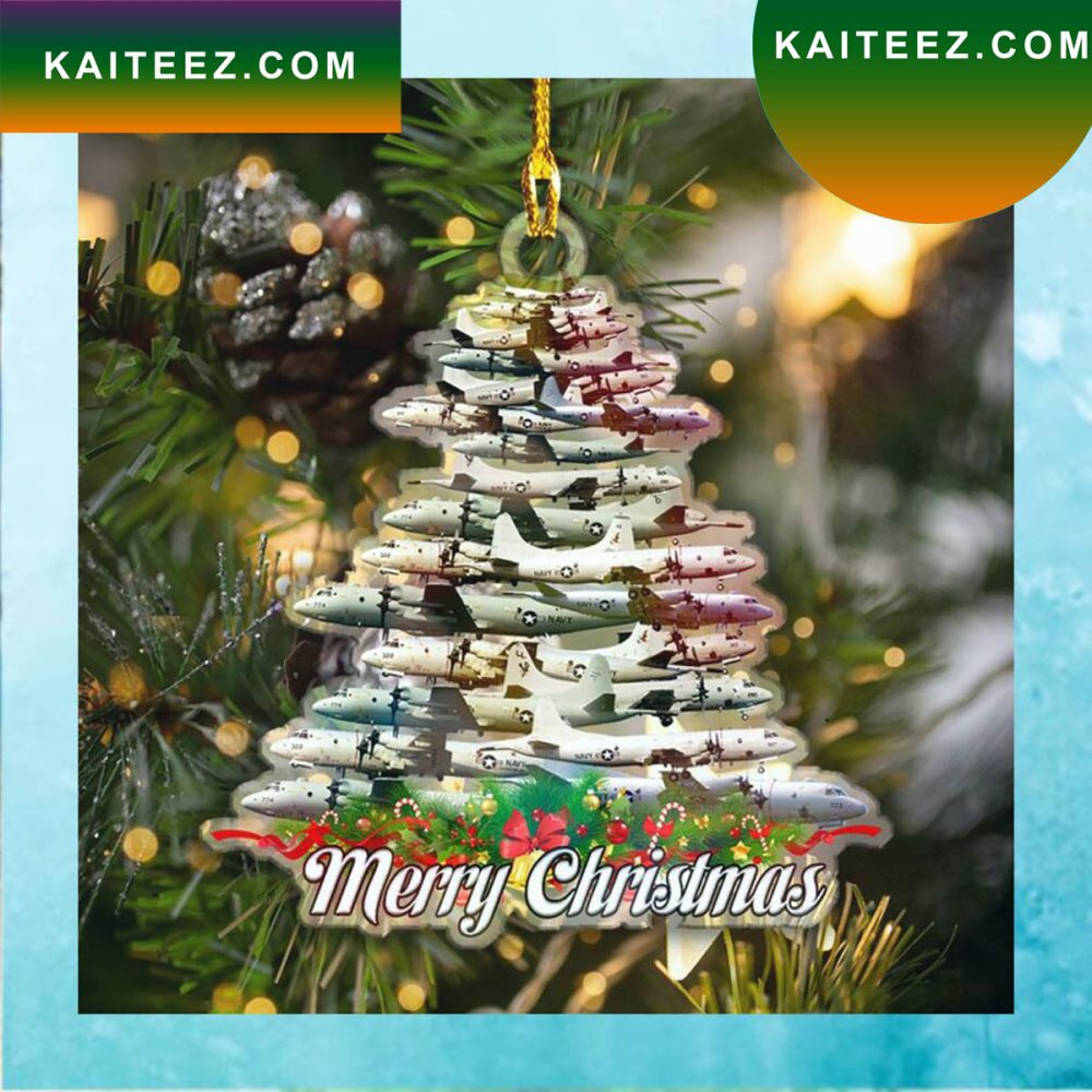 Navy Lockheed P 3C Orion 2 Sided Custom Shaped Christmas Ornament