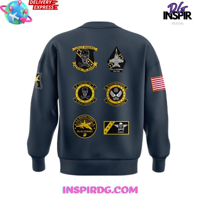 Navy Midshipmen Jolly Rogers Fear The Bones Special Navy Sweatshirt - Image 3