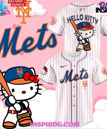 New York Mets X Hello Kitty Stripe Baseball Jersey