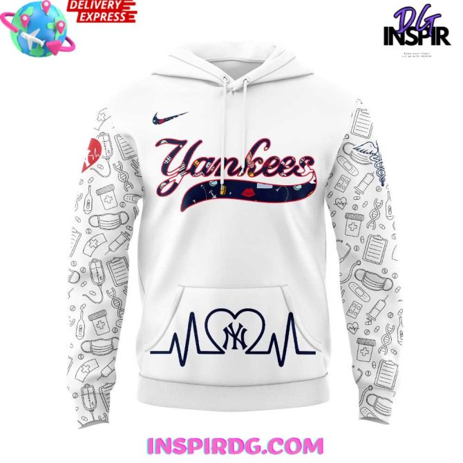 New York Yankees Nurses Appreciation 2025 All Over Print Hoodie - Image 2