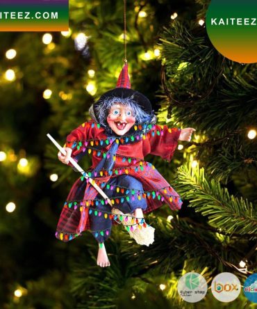 Old Witch Led Lights Christmas Ornament