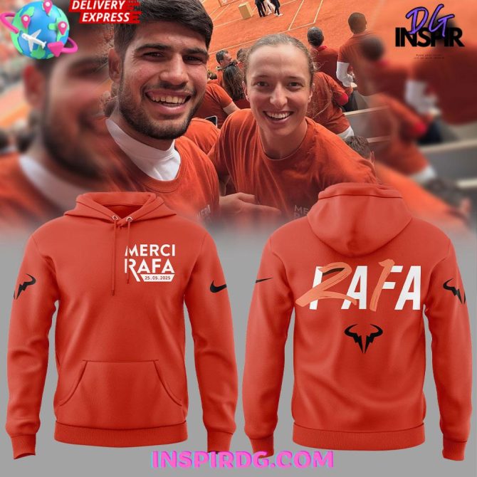 Offical Rafael Nadal Roland Garros Merci Rafa 2025 Orange All Over Print Hoodie
