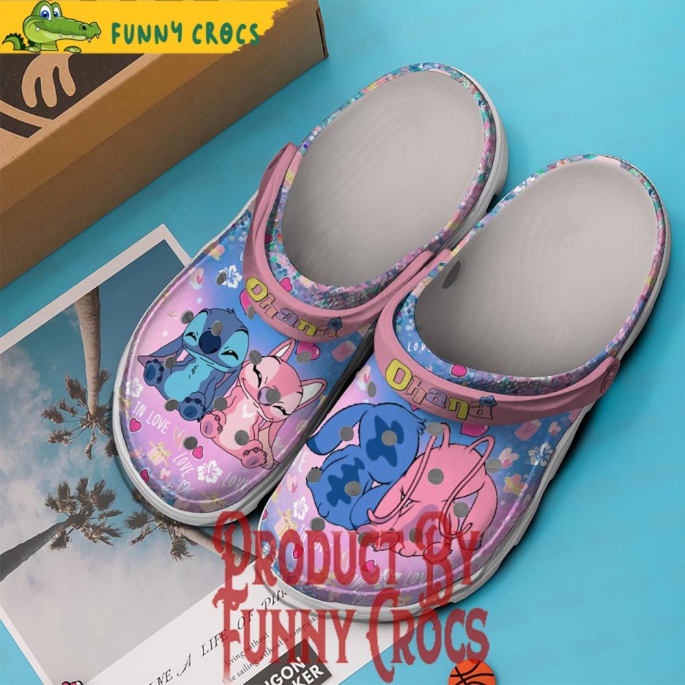 Ohana Stitch Love Angel Valentines Day Crocs Shoes - Discover Comfort And Style Clog Shoes For Family - Image 2