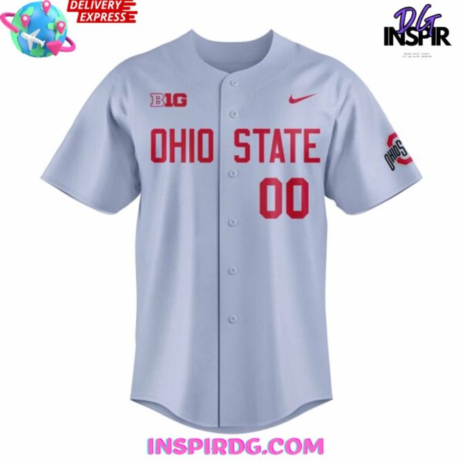 Ohio State Baseball Fresh Road Gray Baseball Jersey - Image 2