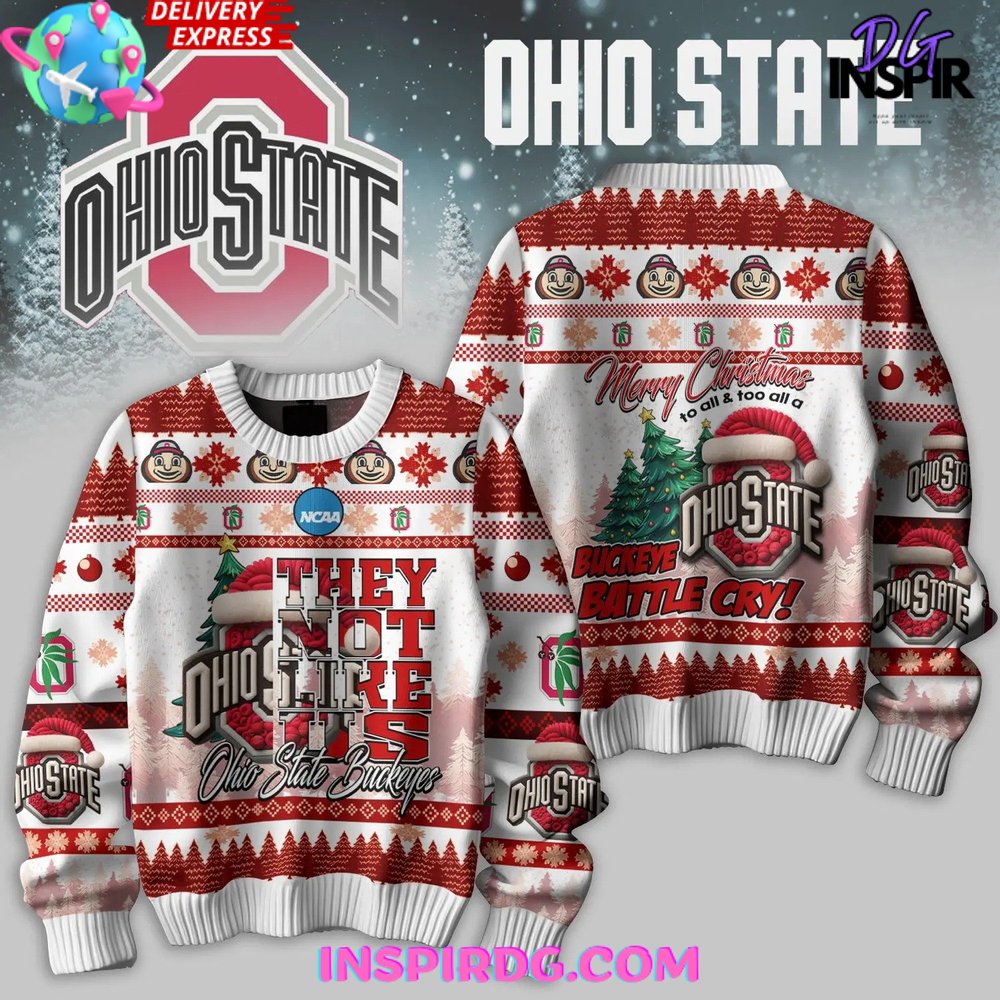 Ohio State Buckeyes Merry Christmas Ugly Ugly Christmas Sweater