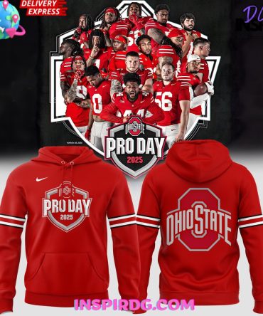 Ohio State Buckeyes Pro Day 2025 Red All Over Print Hoodie