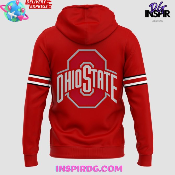 Ohio State Buckeyes Pro Day 2025 Red All Over Print Hoodie - Image 3