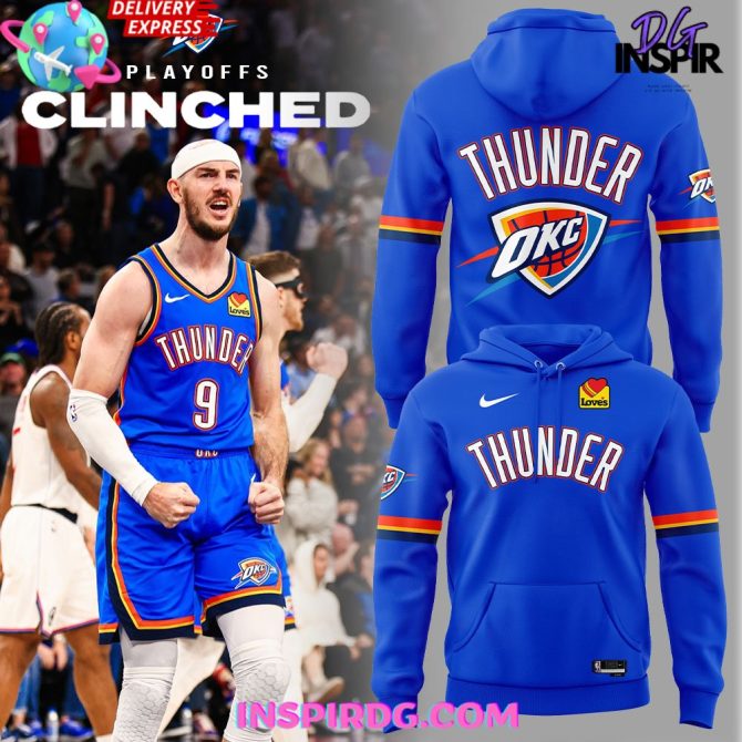 Oklahoma City Thunder Playoffs Clinched 2025 Swingman All Over Print Hoodie