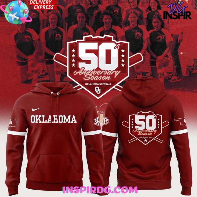 Oklahoma Sooners Softball 50Th Anniversary Limited All Over Print Hoodie