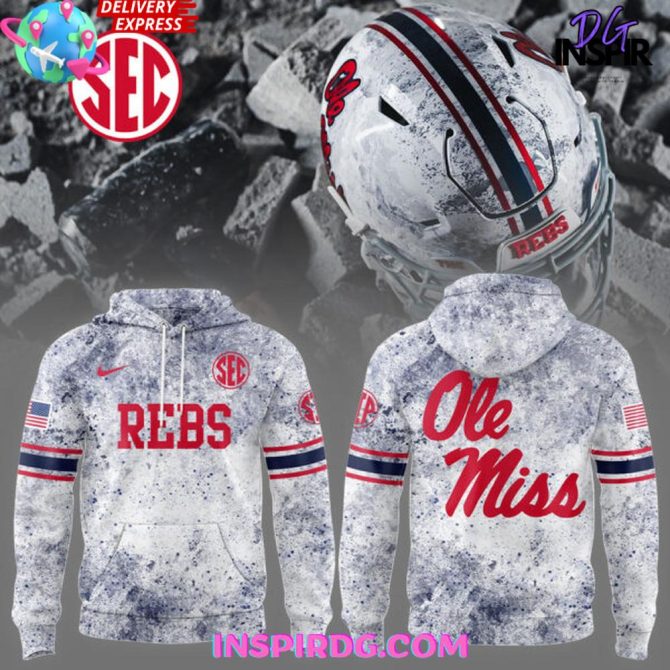 Ole Miss New Helmet 2025 Limited Edition All Over Print Hoodie - Image 3