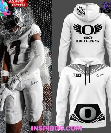 Oregon Ducks 'Go Ducks' Big Ten Whiteout Limited Edition All Over Print Hoodie