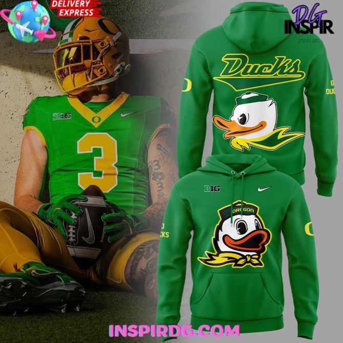 Oregon Ducks Uniform Green Ducks Special All Over Print Hoodie