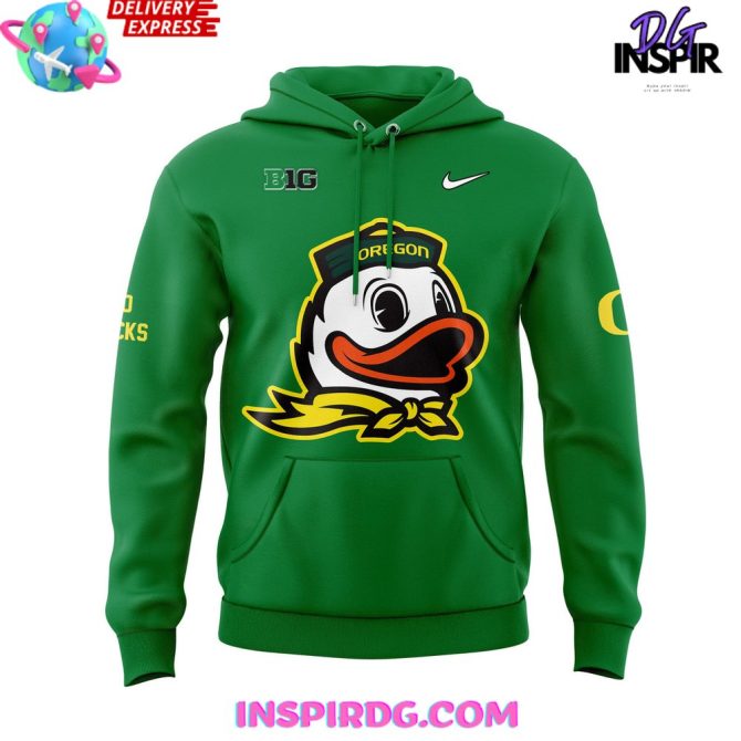 Oregon Ducks Uniform Green Ducks Special All Over Print Hoodie - Image 2