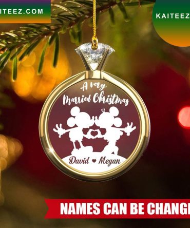 Personalized Diamond Ring Mickey Mouse Minnie Mouse Custom Christmas Ornament