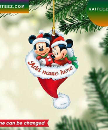 Personalized Mickey Mouse And Minnie Mouse Custom Christmas Ornament