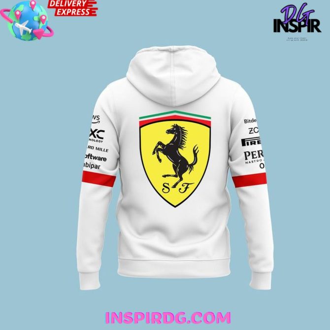Puma Scuderia Ferrari F1 2025 Driver'S White All Over Print Hoodie - Image 3