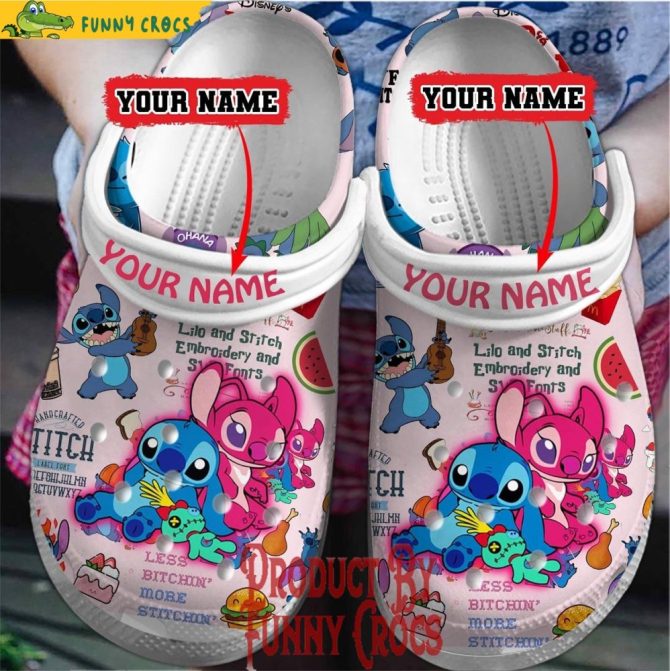Personalized Angel And Stitch Crocs - Discover Comfort And Style Clog Shoes For Family