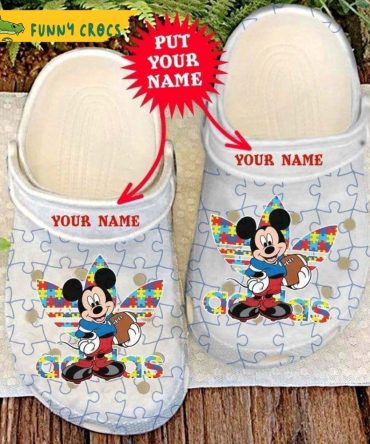 Personalized Autism Awareness Mickey Mouse Disney Adidas Adults Crocs Clog Shoes - Discover Comfort And Style Clog Shoes Unisex Clogs Garden Shoes