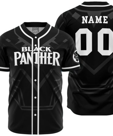Personalized Black Panther Marvel Baseball Jersey
