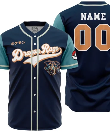 Personalized Dragon Rage Dragon Type Pokemon Baseball Jersey
