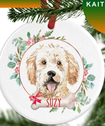 Personalized Golden Doodle Christmas Ornament