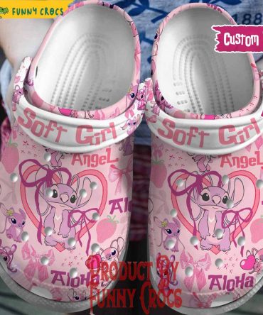 Personalized Lilo And Stitch Angel Pink Crocs For Family - Discover Comfort And Style Clog Shoes For Family