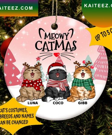 Personalized Meowy Catmas Christmas Ornament