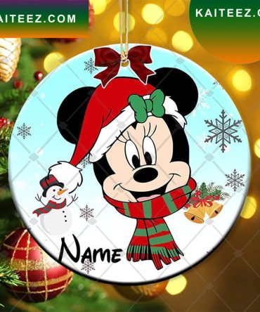 Personalized Mickey Mouse And Minnie Mouse Disney Christmas Ornament