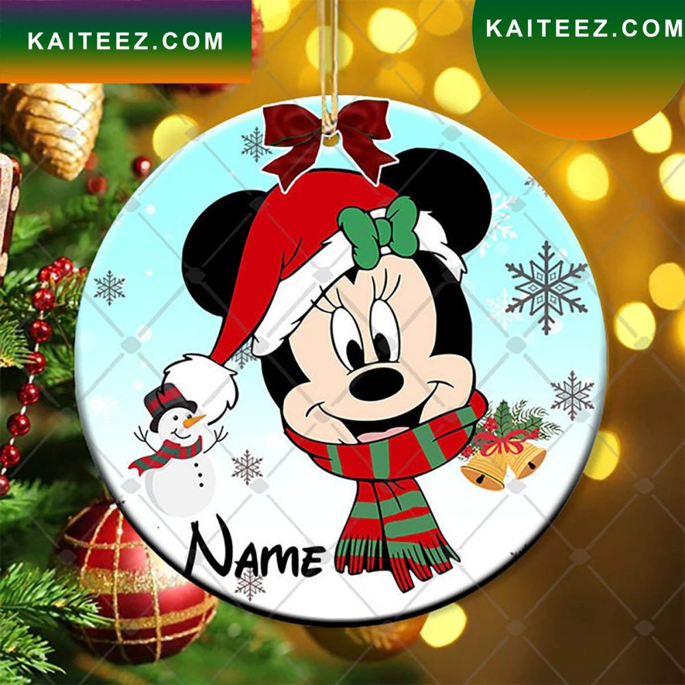 Personalized Mickey Mouse And Minnie Mouse Disney Christmas Ornament