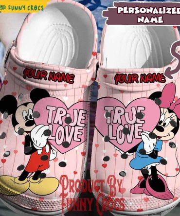 Personalized Mickey Minnie True Love Valentines Day Crocs - Discover Comfort And Style Clog Shoes Unisex Clogs Garden Shoes