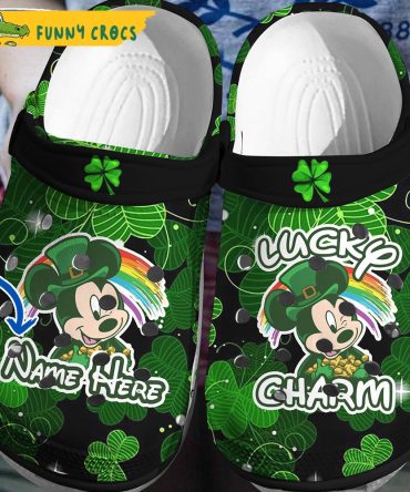 Personalized Mickey Mouse Lucky St Patricks Day Disney Crocs Clog Shoes - Discover Comfort And Style Clog Shoes Unisex Clogs Garden Shoes