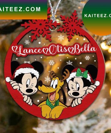 Personalized Mickey Ornament Mickey Mouse Acrylic Mix Wood Christmas Layered Ornament Custom Name Disney Ornament