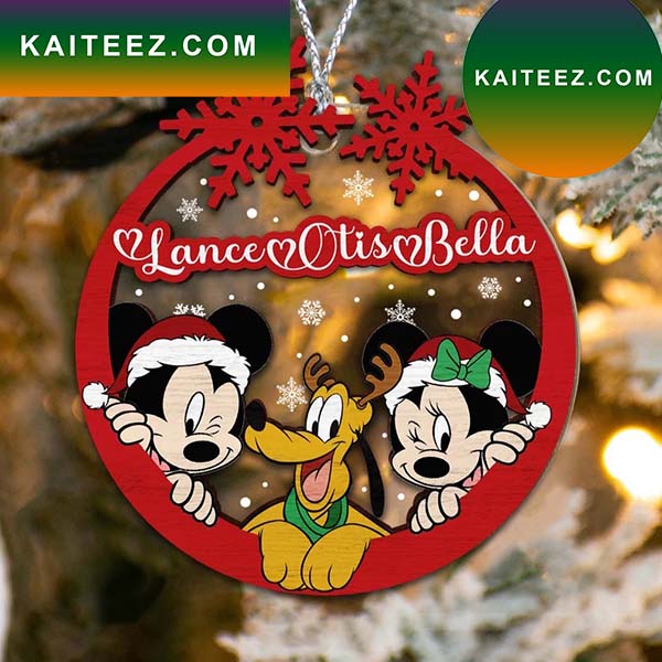 Personalized Mickey Ornament Mickey Mouse Acrylic Mix Wood Christmas Layered Ornament Custom Name Disney Ornament