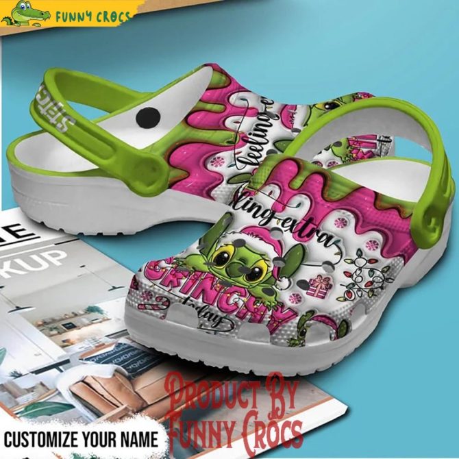 Personalized Stitch Feeling Extra Grinchy Today Christmas Crocs - Discover Comfort And Style Clog Shoes For Family - Image 3