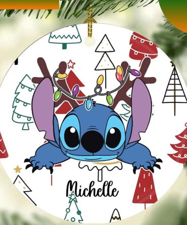 Personalized Stitch Funny Christmas Custom Name Ornament