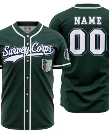 Personalized Survey Corps Attack On Titan Baseball Jersey