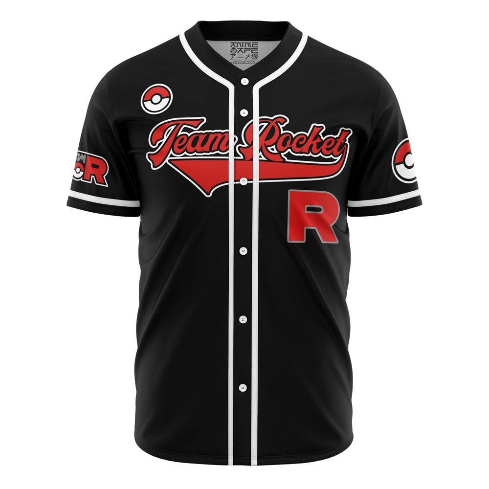 Personalized Team Rocket Grunt Black Pokemon Baseball Jersey - Image 2