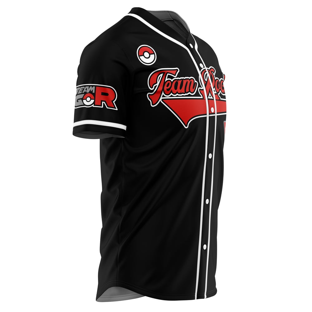 Personalized Team Rocket Grunt Black Pokemon Baseball Jersey - Image 4